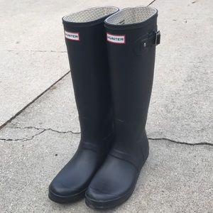 Hunter boots matte black
